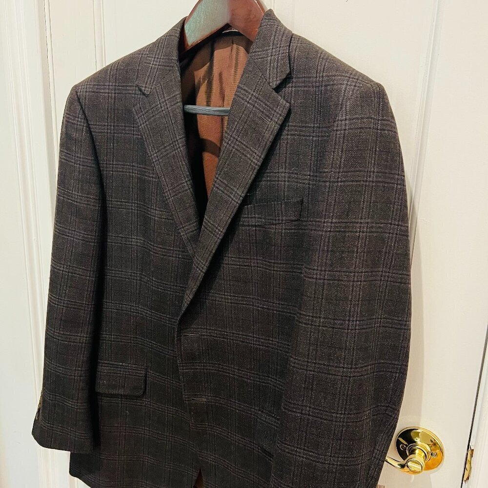 Vintage Mens Hickey Freeman Plaid Blazer Sport Coat Size 42 R